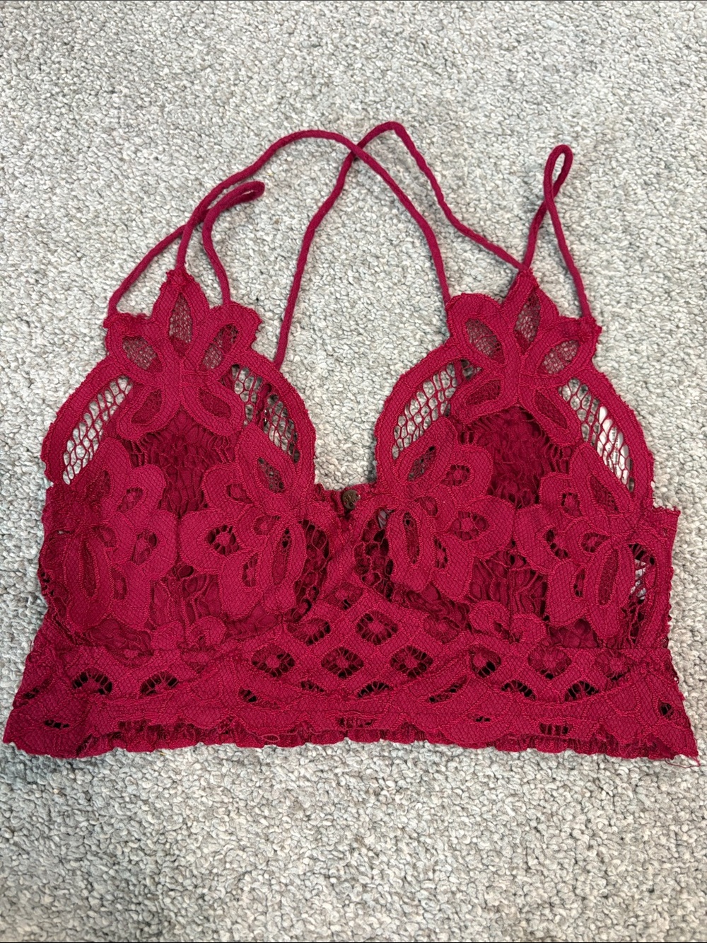 Free People Red Lace Bralette